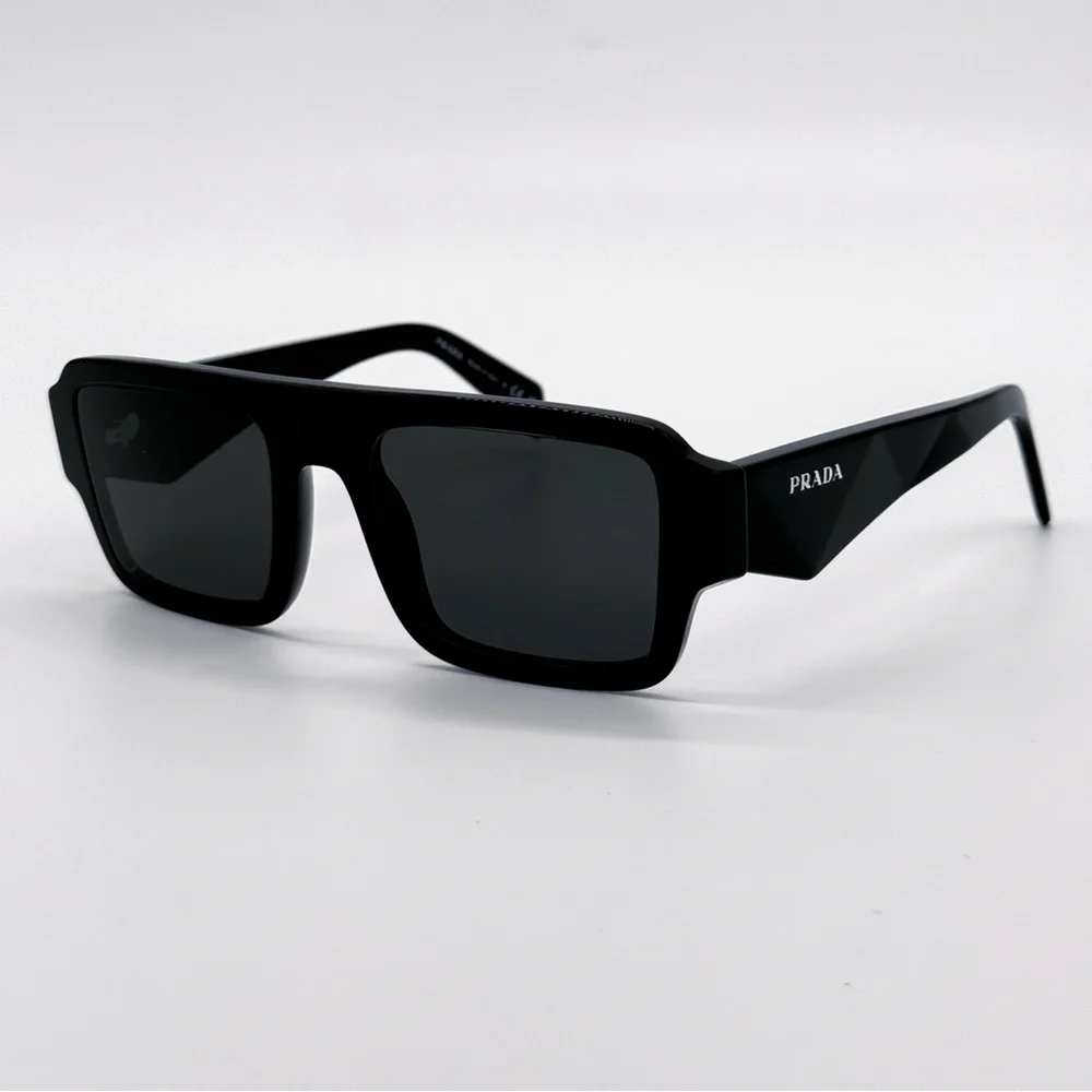 NEW PRADA SPR A05 16K08Z SQUARE BLACK PRA05S 16K08Z UNISEX PRADA SUNGLASSES - Picture 4 of 13